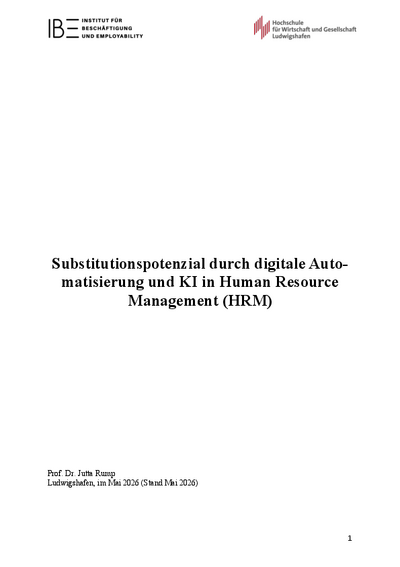 Substitutionspotenziale durch digitale Automatisierung und KI im HRM