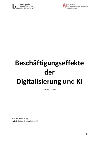 Beschäftigungseffekte der Digitalisierung und KI