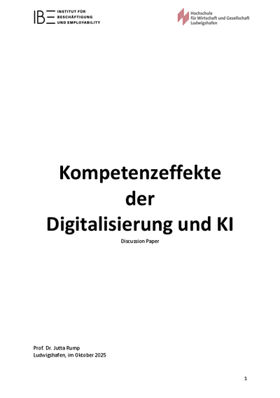 Kompetenzeffekte der Digitalisierung und KI