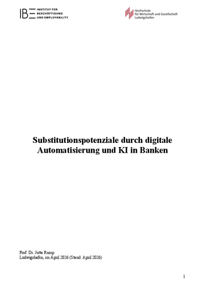 Substitutionspotenziale durch digitale Automatisierung und KI in Banken